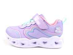 Skechers lavender/multi retro heart sneaker with lights